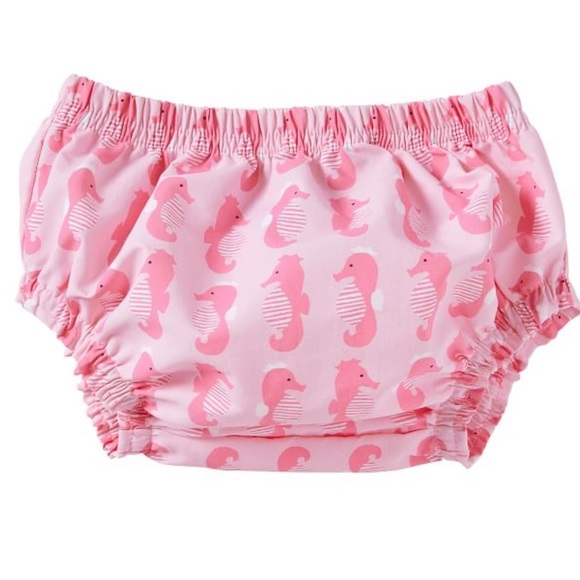 Pottery Barn Baby Seahorse Swim Diaper Cover 12-24 month Bloomers Beach Pool NWT - Picture 1 of 5